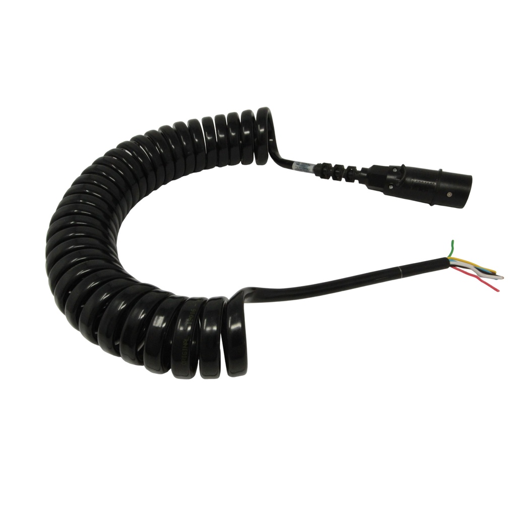 Cable eléctrico espiral americano completo con toma 7 polos (Macho) 6m Randon